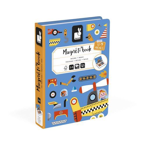 Magnéti'book bolides, 50 magnets, magnétique, aimants, véhicules, éveil motricité enfant à partir de 3 ans JANOD