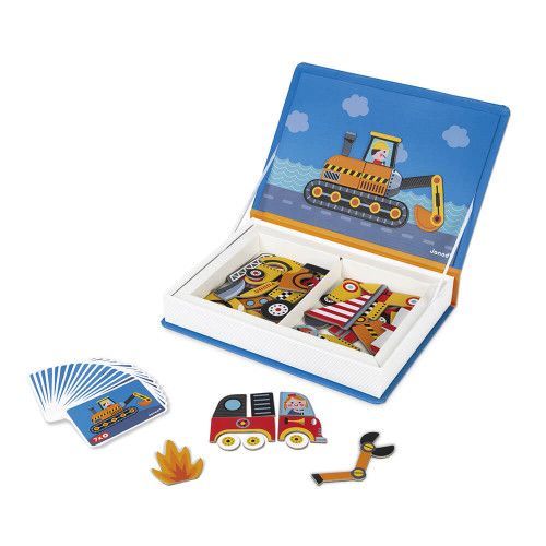 Magnéti'book bolides, 50 magnets, magnétique, aimants, véhicules, éveil motricité enfant à partir de 3 ans JANOD
