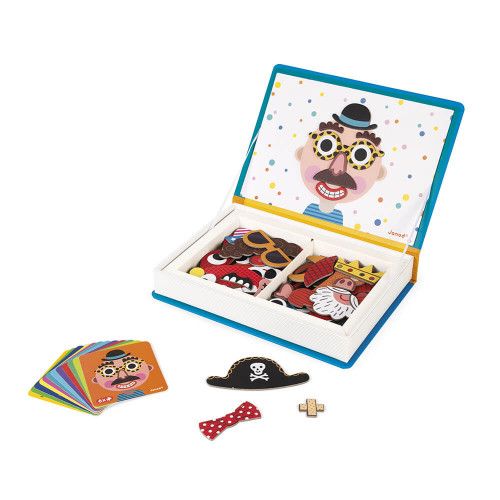 Magnéti'book Crazy Faces garçon, 70 magnets, magnétique, motricité, personnages, pour enfant à partir de 3 ans JANOD