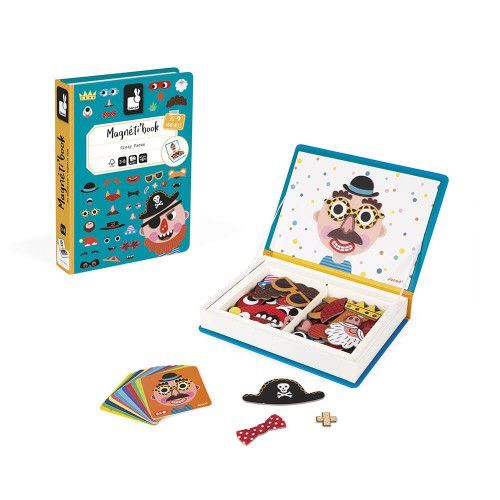 Magnéti'book Crazy Faces garçon, 70 magnets, magnétique, motricité, personnages, pour enfant à partir de 3 ans JANOD