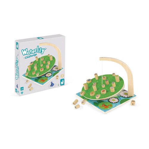 Jeu d'Adresse - Waterlily Challenge en bois, jeu de société, équilibre, motricité, pour enfant à partir de 6 ans JANOD