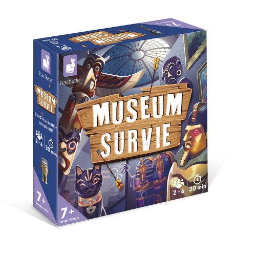 Museum Survie, jeu coopératif thème musée et art pour enfant dès 7 ans, jeu de société éducatif Hachette JANOD