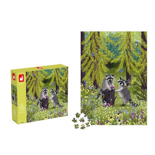 Puzzle les ratons-laveurs 500 pièces en carton FSC made in Europe pour adulte et enfant Janod