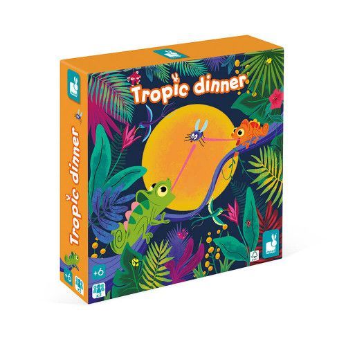 Jeu de société en carton FSC pour enfant dès 6 ans, thème jungle et caméléons, jeu de plateau pour 2 joueurs JANOD