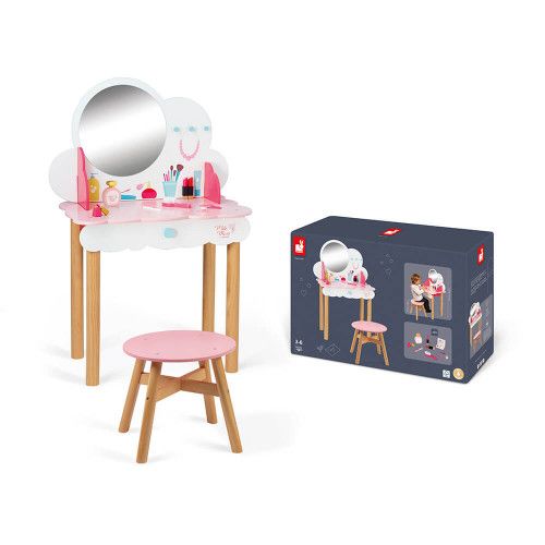 Coiffeuse P'tite Miss en bois, imitation maquillage, décoration chambre, pour enfant dès 3 ans JANOD