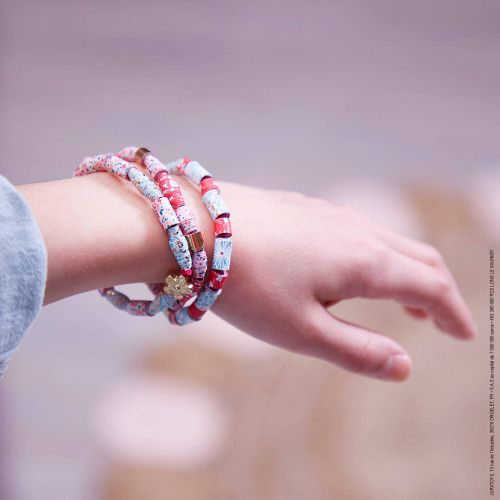 6 bijoux en perles de papier à créer, thème fleurs, pour enfant dès 7 ans, loisir créatif les ateliers bijoux Hachette JANOD