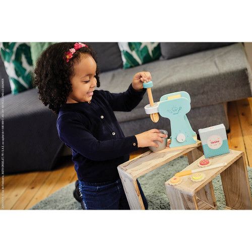 Set du petit pâtissier en bois, imitation cuisine, dinette, robot batteur, gâteaux, pour enfant dès 3 ans JANOD