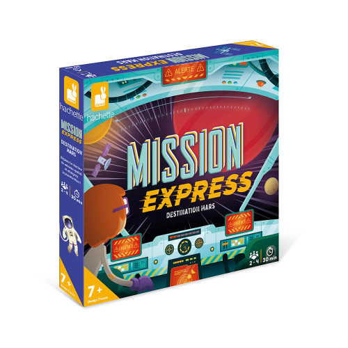 Mission Express dans l'Espace, jeu de réflexion coopératif pour enfant dès 7 ans, jeu de société éducatif Hachette JANOD