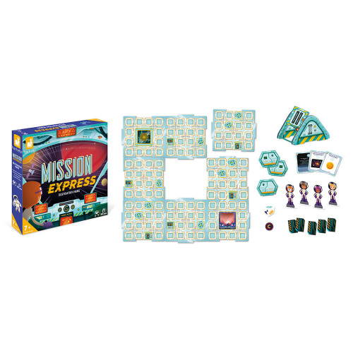 Mission Express dans l'Espace, jeu de réflexion coopératif pour enfant dès 7 ans, jeu de société éducatif Hachette JANOD