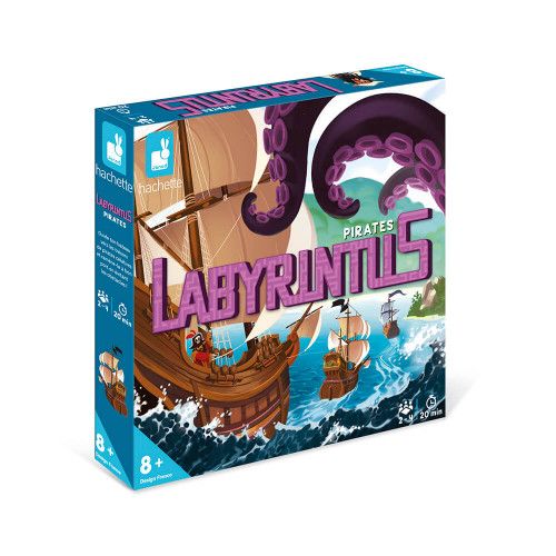 Labyrinthe Pirates, jeu de stratégie pour enfant dès 8 ans, thème pirates, jeu de société éducatif Hachette JANOD