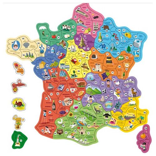 Puzzle magnétique France - Puzzle JANOD de 93 pièces pour