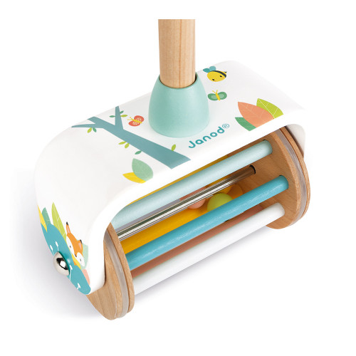 Jouet à Pousser Pure en bois, éveil motricité bébé, marche, hauteur ajustable, pour enfant à partir de 18 mois JANOD