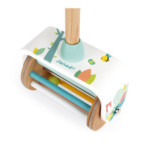 Jouet à Pousser Pure en bois, éveil motricité bébé, marche, hauteur ajustable, pour enfant à partir de 18 mois JANOD