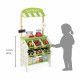 Épicerie Green Market en bois 32 accessoires marchande vert blanc pour enfant à partir de 3 ans