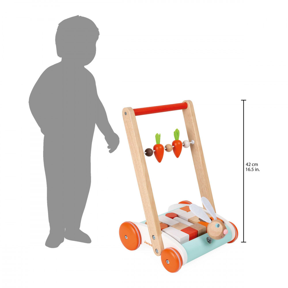 Janod Rabbit pushalong trolley Rockers, Rideons & Walkers Janod