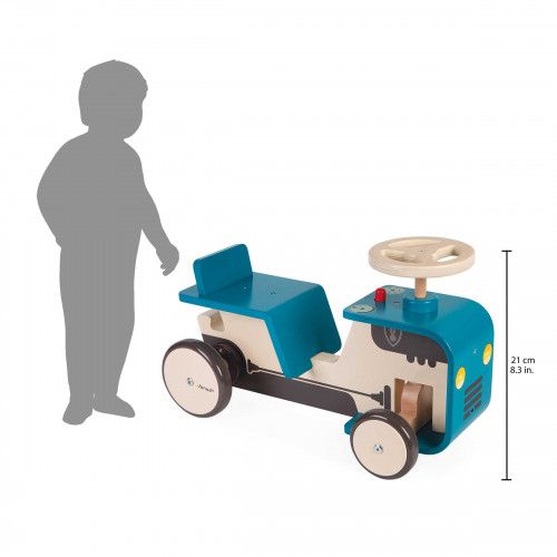 Porteur tracteur en bois, trotteur, éveil motricité, apprentissage équilibre, pour enfant dès 12 mois JANOD