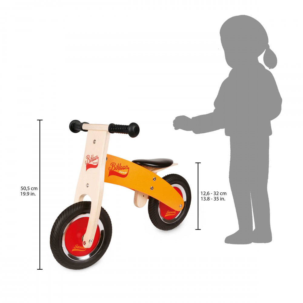 Little Bikloon My First Orange and Red Balance Bike (wood) Balance