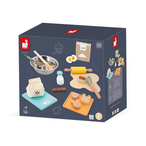 Accessoires imitation pâtisserie pour enfants dès 3 ans, en feutrine et métal et bois FSC, dinette cuisine JANOD