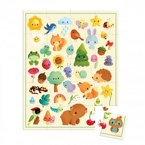 Puzzle en bois pour bébé animaux de la jungle - Jeu éveil Janod ; WWF®