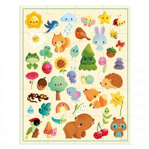 Puzzle Janod bébé, puzzle 20 pièces Animaux et nature - Janod