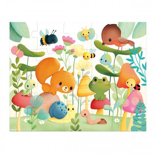 Puzzle bébé Les compagnons du jardin, puzzle 20 pièces made in France, Cherche et Trouve animaux, pour enfant dès 2 ans JANOD