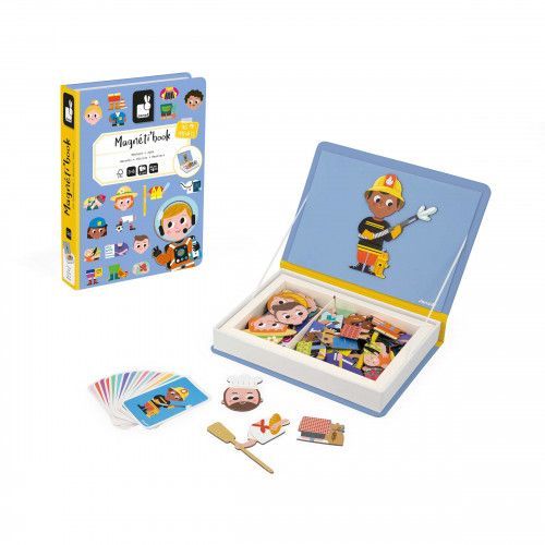 Magnéti'book JANOD, coffret aimanté sur le thème Métiers avec 48 magnets, jeu magnétique éducatif pour enfant à partir de 3 ans