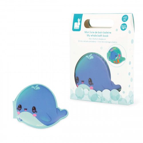 Livre de bain bébé, livre pour le bain baleine et animaux, jouet de bain pour enfant à partir de 10 mois JANOD