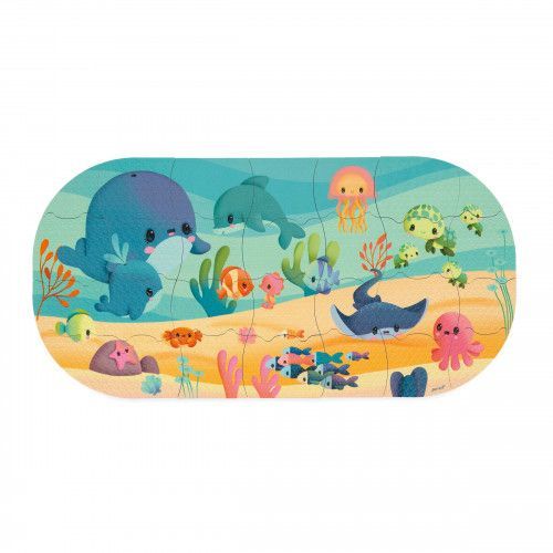 Puzzle bébé, puzzle pour le bain, 28 pièces animaux et sac de rangement, jouet de bain pour enfant à partir de 3 ans JANOD