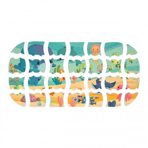 Puzzle bébé, puzzle pour le bain, 28 pièces animaux et sac de rangement, jouet de bain pour enfant à partir de 3 ans JANOD