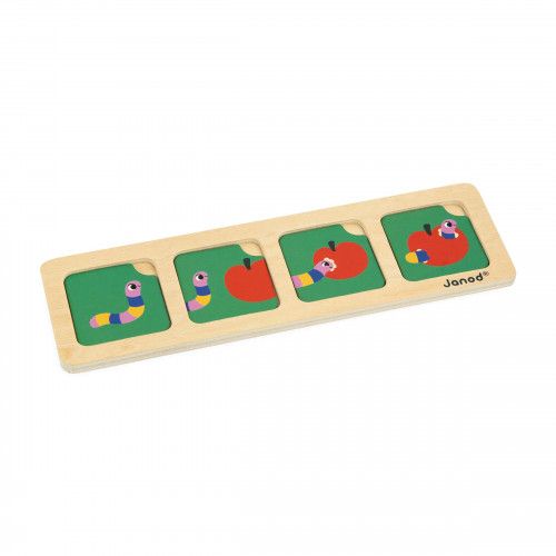 Jeu éducatif en bois, cartes séquences, le jardin, jeu pédagogique maternelle pour enfant dès 3 ans JANOD