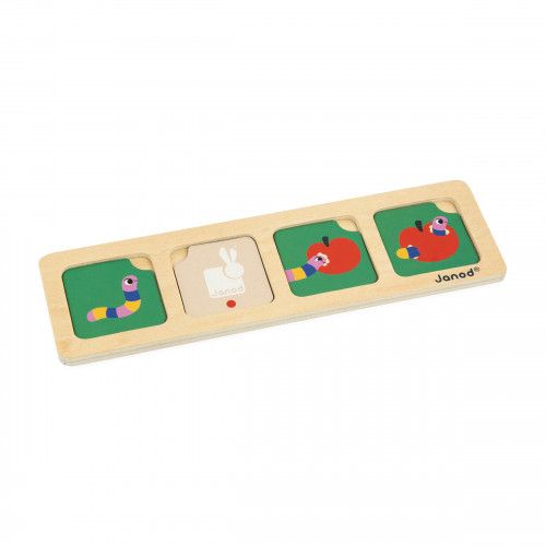 Jeu éducatif en bois, cartes séquences, le jardin, jeu pédagogique maternelle pour enfant dès 3 ans JANOD