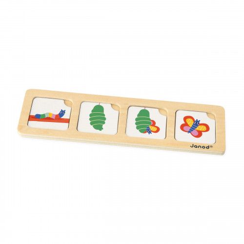 Jeu éducatif en bois, cartes séquences, le jardin, jeu pédagogique maternelle pour enfant dès 3 ans JANOD