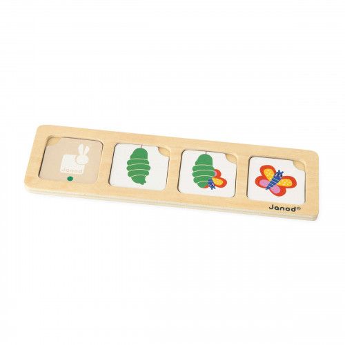 Jeu éducatif en bois, cartes séquences, le jardin, jeu pédagogique maternelle pour enfant dès 3 ans JANOD