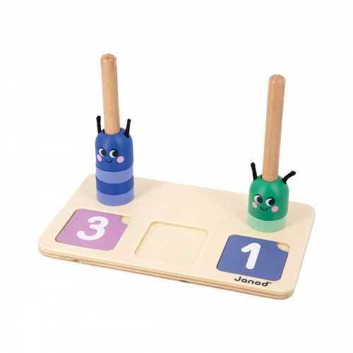 Jeu éducatif en bois, apprendre à compter, chenille, jeu pédagogique maternelle pour enfant dès 3 ans JANOD