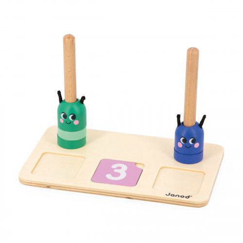 Jeu éducatif en bois, apprendre à compter, chenille, jeu pédagogique maternelle pour enfant dès 3 ans JANOD