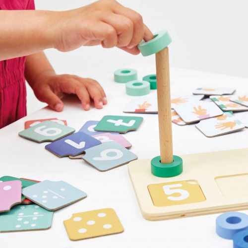 Jeu éducatif en bois, apprendre à compter, chenille, jeu pédagogique maternelle pour enfant dès 3 ans JANOD