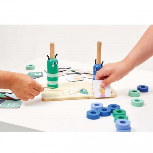 Jeu éducatif en bois, apprendre à compter, chenille, jeu pédagogique maternelle pour enfant dès 3 ans JANOD