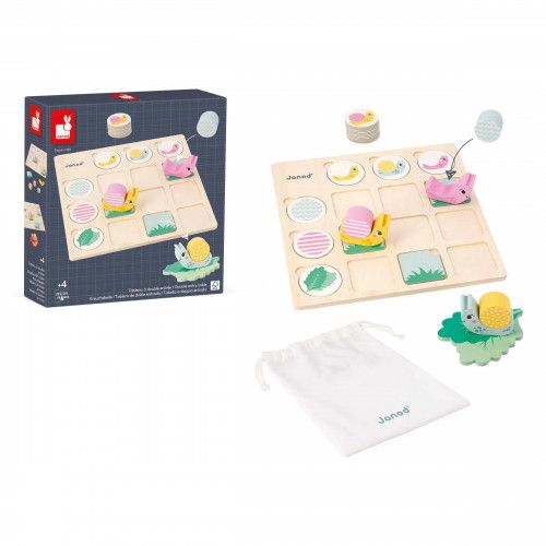 Jeu éducatif en bois, tableau à double entrée, escargots, jeu pédagogique maternelle pour enfant dès 4 ans JANOD