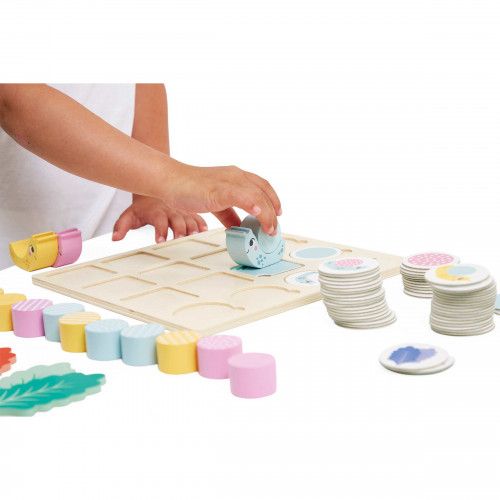 Jeu éducatif en bois, tableau à double entrée, escargots, jeu pédagogique maternelle pour enfant dès 4 ans JANOD