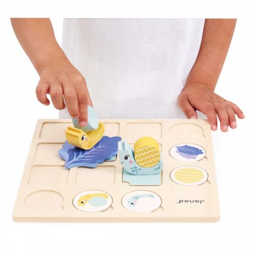 Jeu éducatif en bois, tableau à double entrée, escargots, jeu pédagogique maternelle pour enfant dès 4 ans JANOD