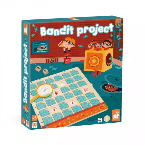 Jeu éducatif en bois, jeu de société, jeu du bandit, tableau à double entrée et logique, pour enfant dès 5 ans JANOD