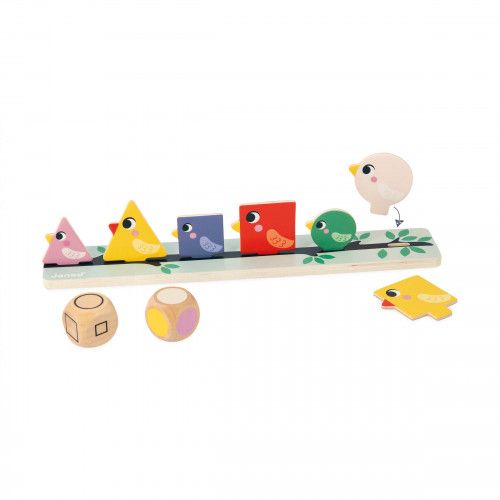 Jeu éducatif en bois, jeu formes couleurs et tailles, oiseaux, jeu pédagogique maternelle pour enfant dès 2 ans JANOD