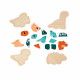 Puzzles en bois bébé, 4 puzzles dinosaures, 2 à 5 pièces, encastrement dinos pour enfant à partir de 18 mois JANOD