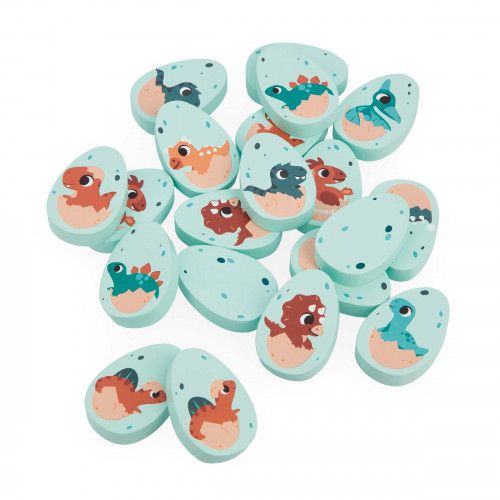 Jeu de mémo en bois, jeu dinosaures bébé, jeu de mémoire dino, jeu de société pour enfant dès 2 ans JANOD