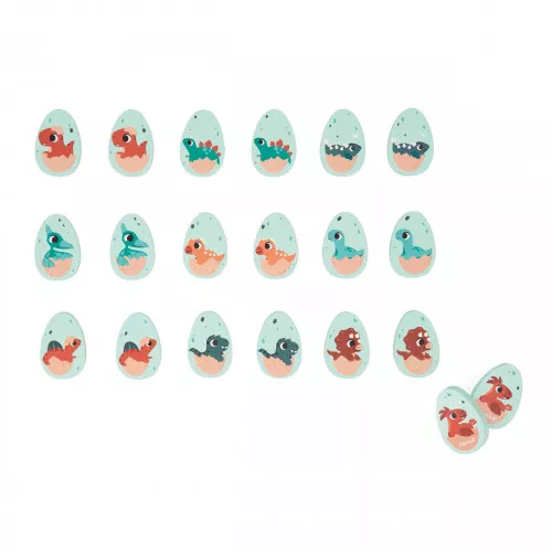 Jeu de mémo en bois, jeu dinosaures bébé, jeu de mémoire dino, jeu de société pour enfant dès 2 ans JANOD