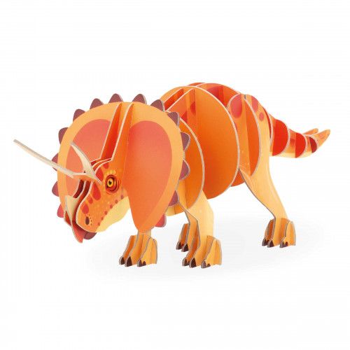 Puzzle 3D dinosaure, puzzle en volume, 32 pièces, carton FSC, puzzle Triceratops pour enfant dès 5 ans JANOD