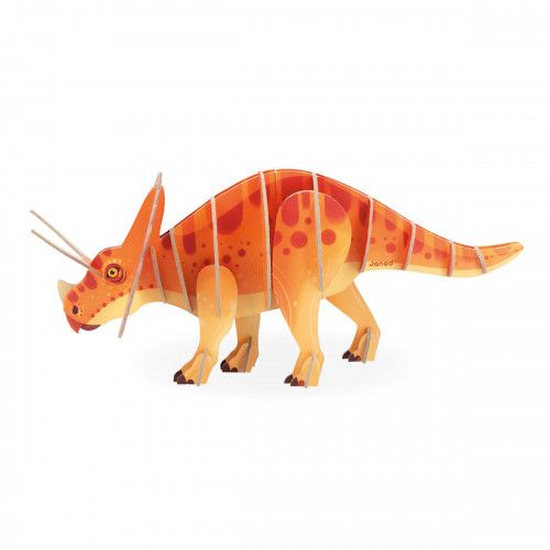 Puzzle 3D dinosaure, puzzle en volume, 32 pièces, carton FSC, puzzle Triceratops pour enfant dès 5 ans JANOD