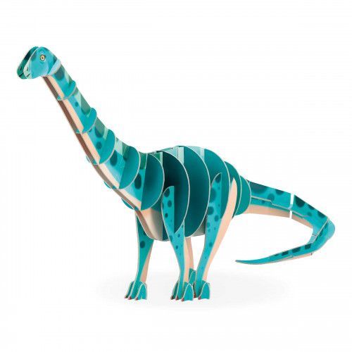Puzzle 3D dinosaure, puzzle en volume, puzzle Diplodocus, 42 pièces, carton FSC, pour enfant dès 5 ans JANOD