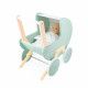 Landau en bois pour poupon, poussette, mobilier poupon, landau vert, jouet imitation pour bébé et enfant dès 18 mois JANOD