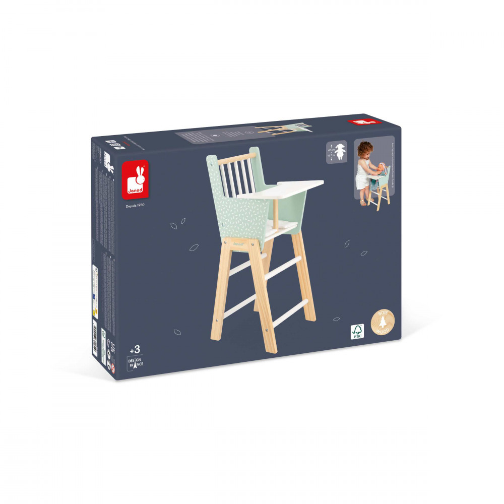 howa seggiolone per bambole in legno miniflowers natura con cuscino del sedile albicocca 2860